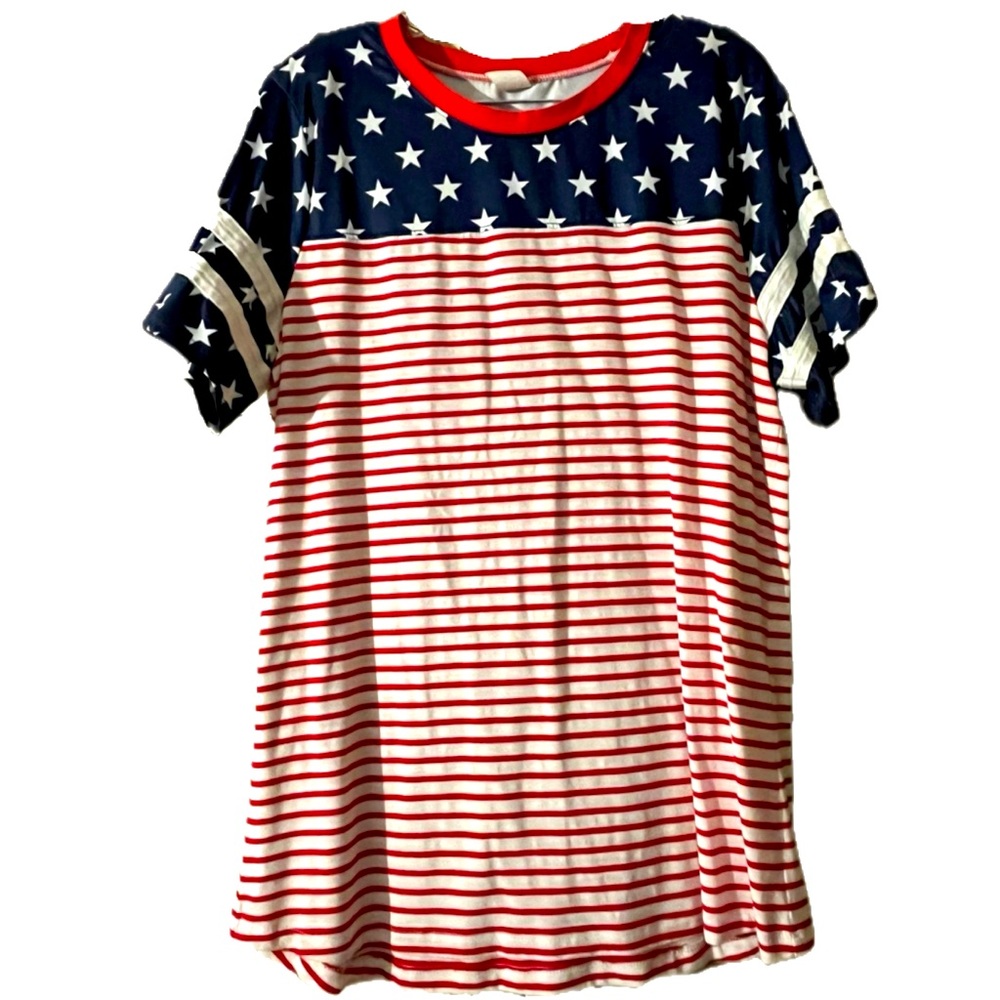 Red, White & Blue oversized blousy-T